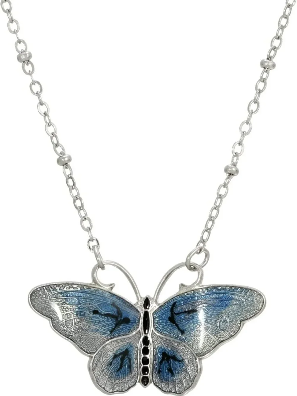 Colorful Enamel Butterfly Dance Necklace with 3